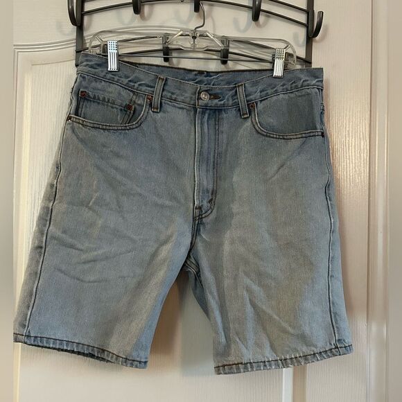 Levi’s Men’s 505 34W Regular Fit Denim Jean Shorts Y2K 2004 light wash grunge - Picture 1 of 16